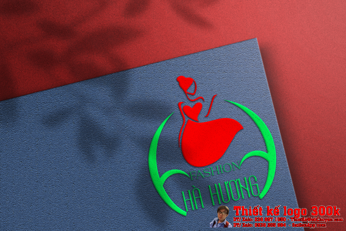 Phối cảnh Thiết kế logo Hà Hương trên nền sáng