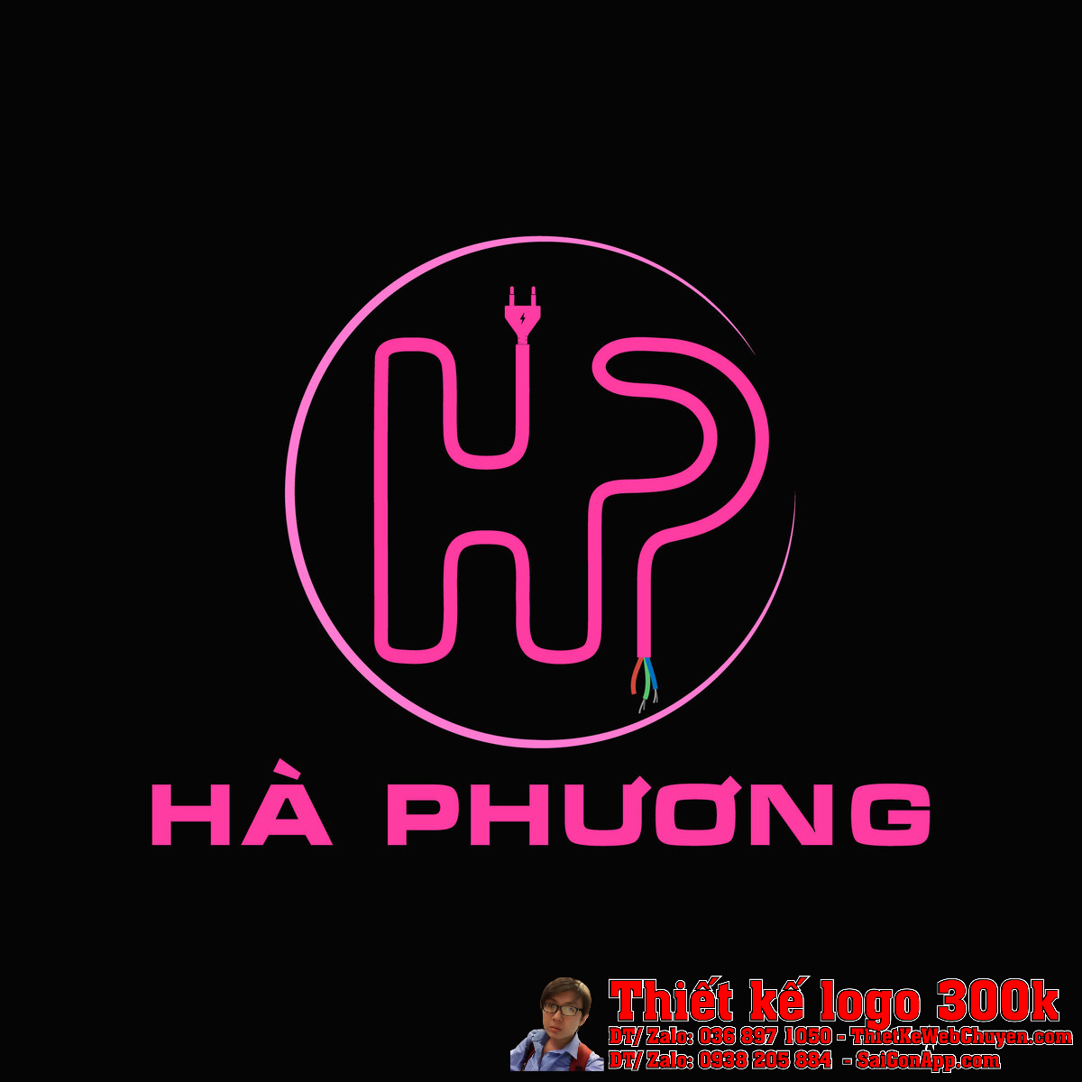 Mẫu Thiết kế logo Hà Phương - Chữ HP cách điệu