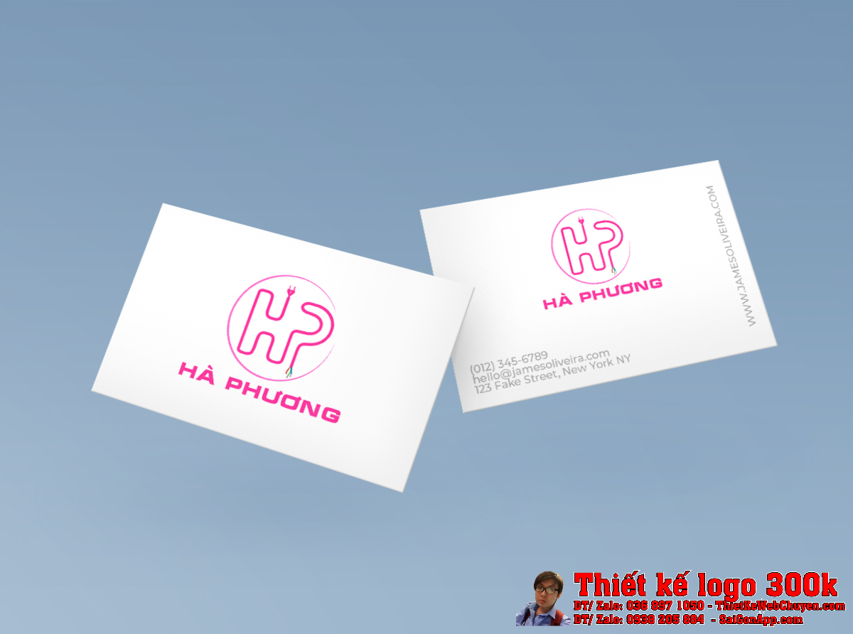 Phối cảnh Thiết kế logo Hà Phương