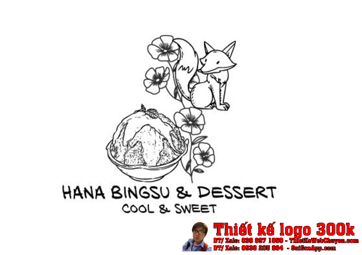 Thiết kế logo Hana Bingsu Dessert mẫu 1
