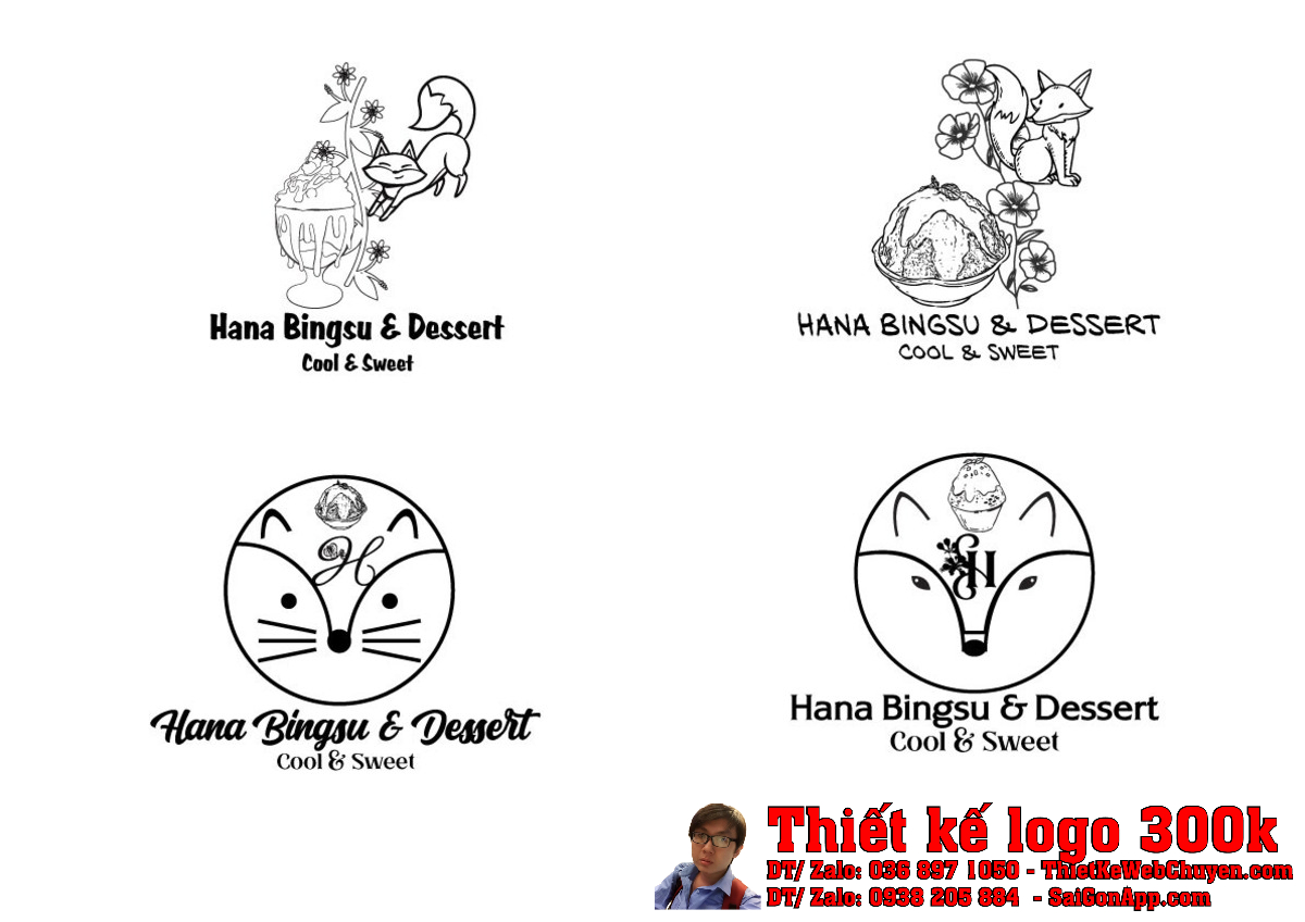 Thiết kế logo Hana Bingsu Dessert mẫu 2