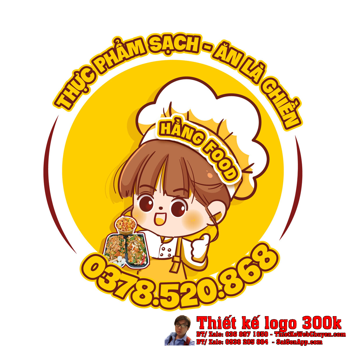 Thiết kế logo Hằng Foods phiên bản chính thức