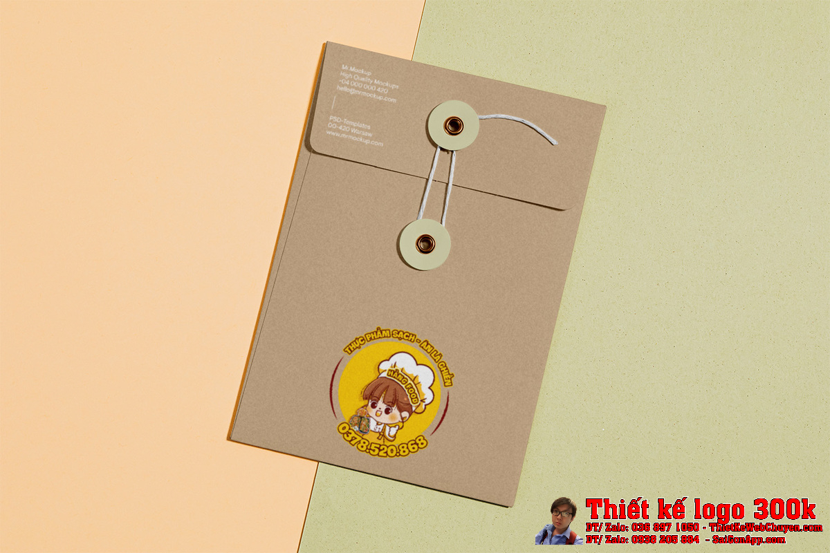 Ứng dụng Thiết kế logo Hằng Foods trên nền trắng