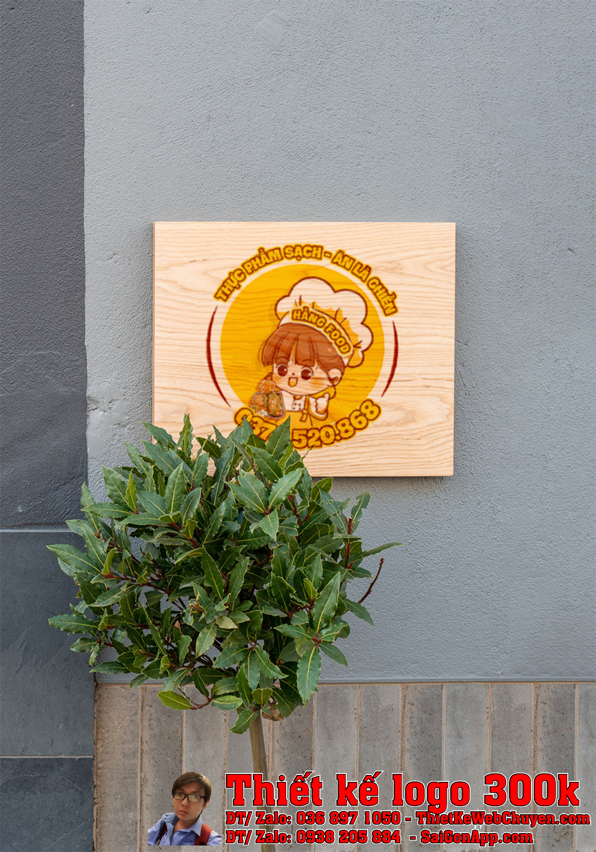 Mẫu tem nhãn sử dụng Thiết kế logo Hằng Foods