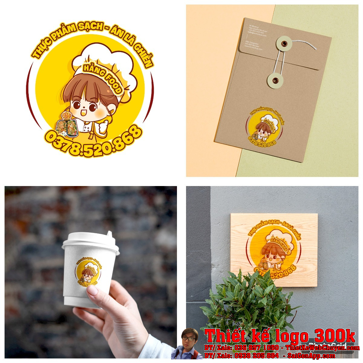 Thiết kế logo Hằng Foods định dạng avatar Facebook