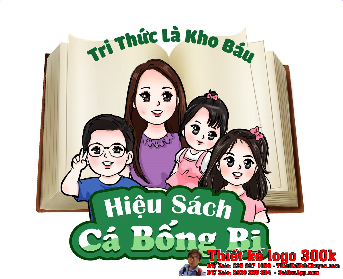 Thiết kế logo Hiệu sách Cá Bống Bi