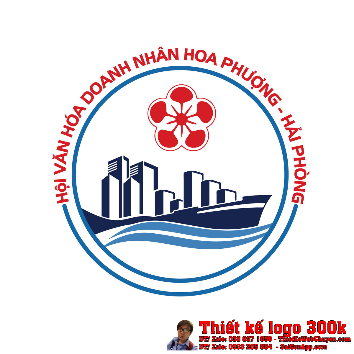 Thiết kế logo Hội VĂN HÓA DOANH NHÂN HOA PHƯỢNG HẢI PHÒNG mẫu 1