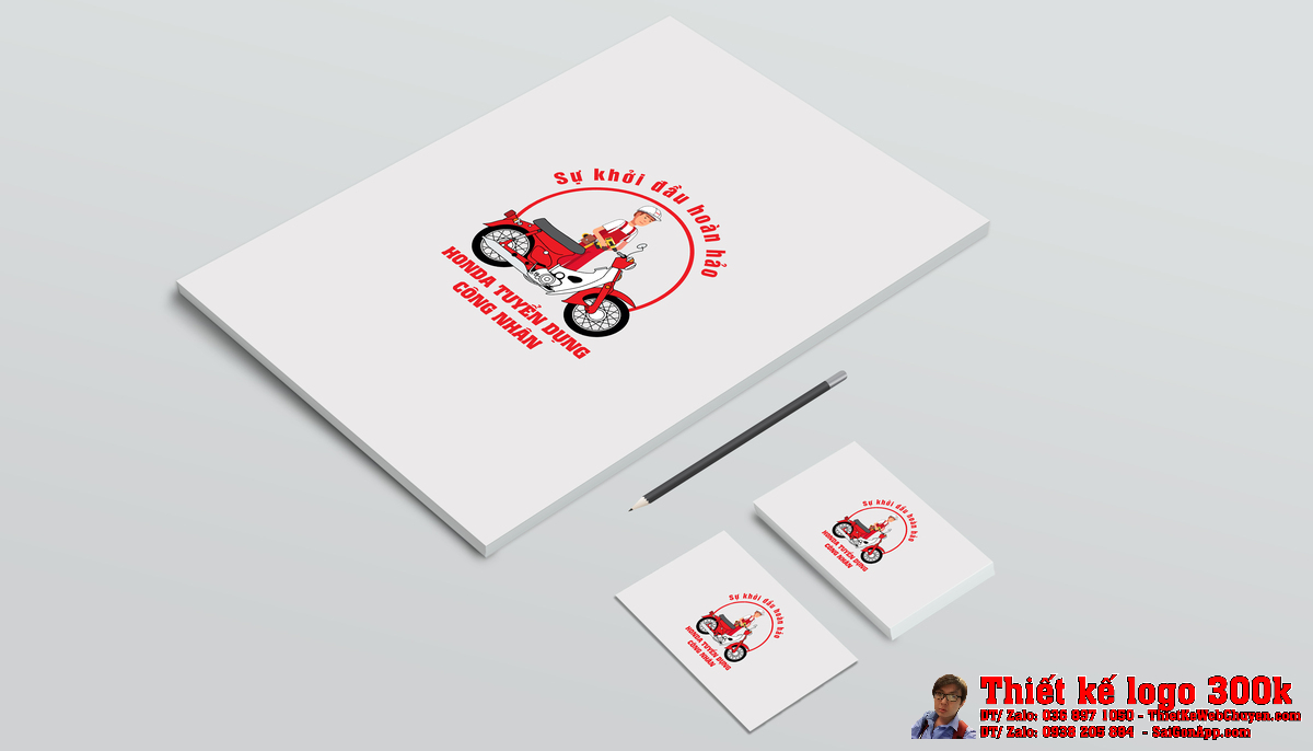 Mẫu Thiết kế logo Honda tuyển dụng công nhân 3