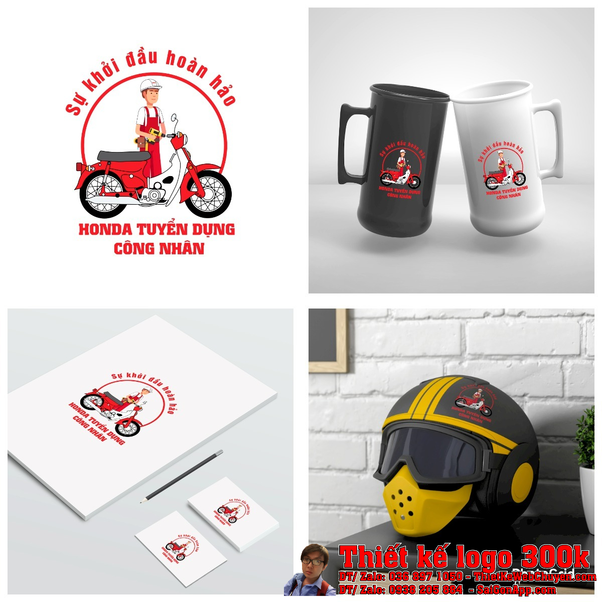 Mẫu Thiết kế logo Honda tuyển dụng công nhân 5