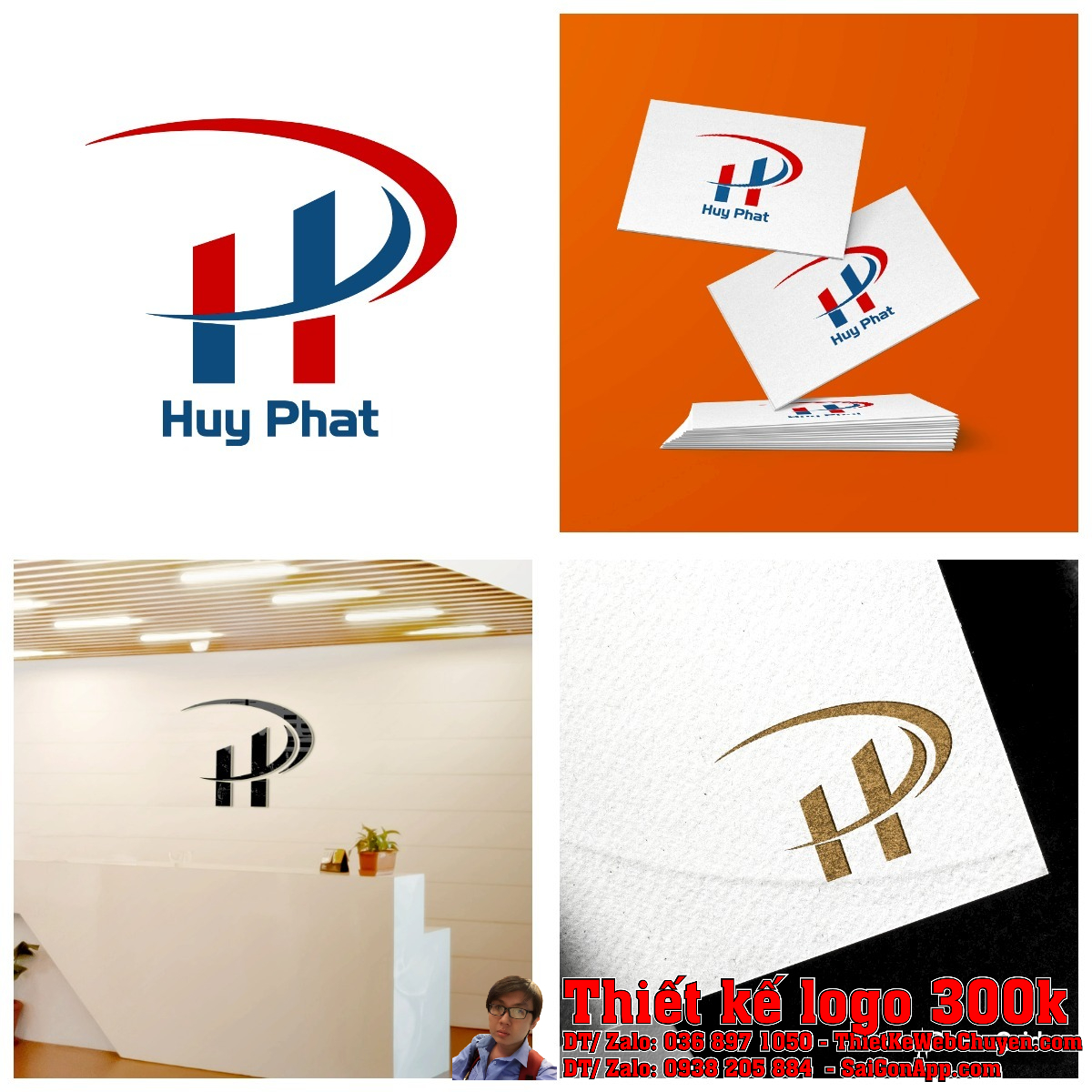 Tổng thể thiết kế logo Huy Phát