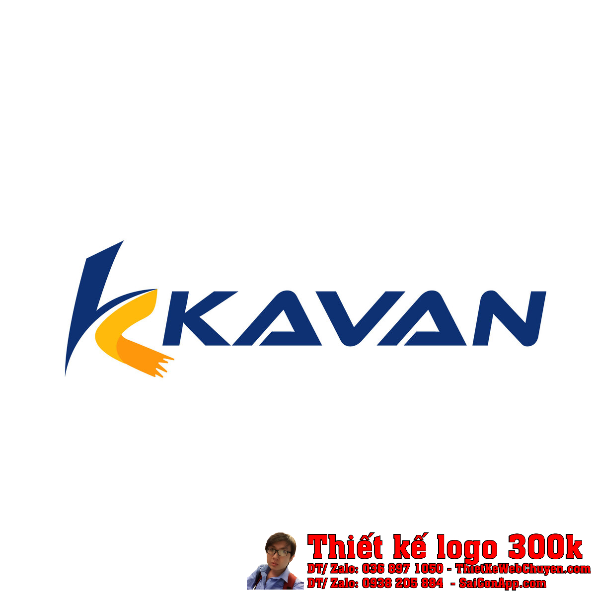 Thiết kế logo Kavan trên nền trắng chuẩn nhận diện thương hiệu