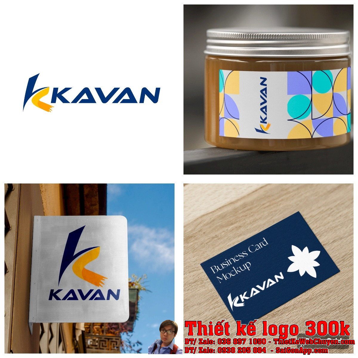 Tổng thể bộ nhận diện thương hiệu Thiết kế logo Kavan