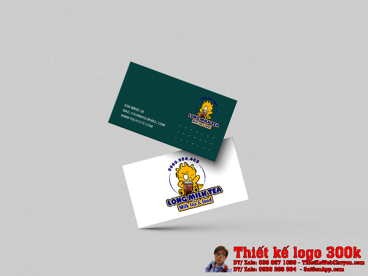 Chi tiết mascot trong thiết kế logo LONG MILK TEA