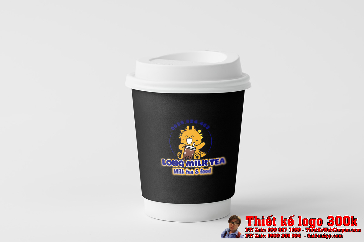 Phiên bản màu sắc của thiết kế logo LONG MILK TEA