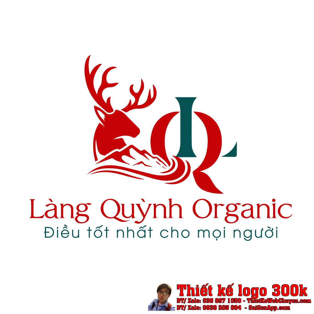 Thiết kế logo Làng Quỳnh Organic bản chuẩn
