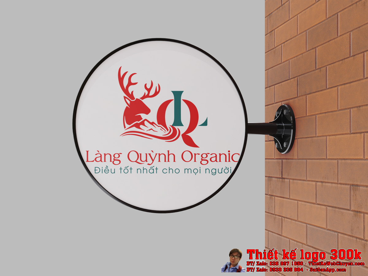 Thiết kế logo Làng Quỳnh Organic âm bản dương bản