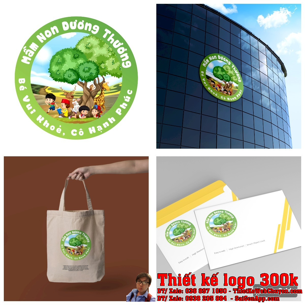 Tổng thể màu sắc Thiết kế logo Mầm non Dương Thương