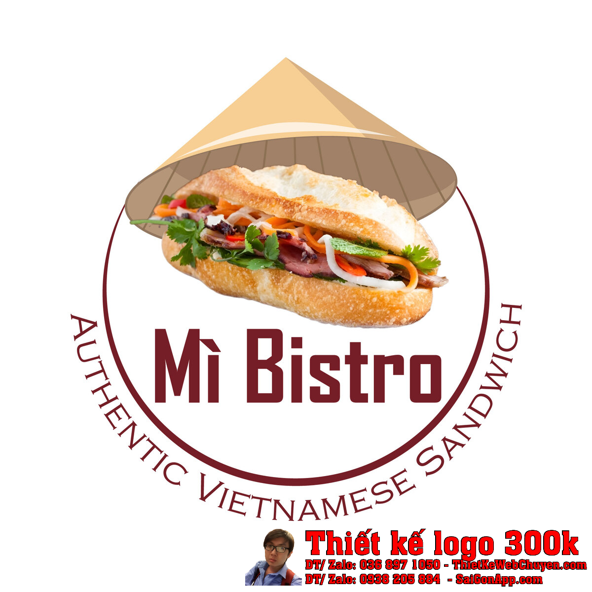 Thiết kế logo Mi Bistro phiên bản chính thức trên nền trắng