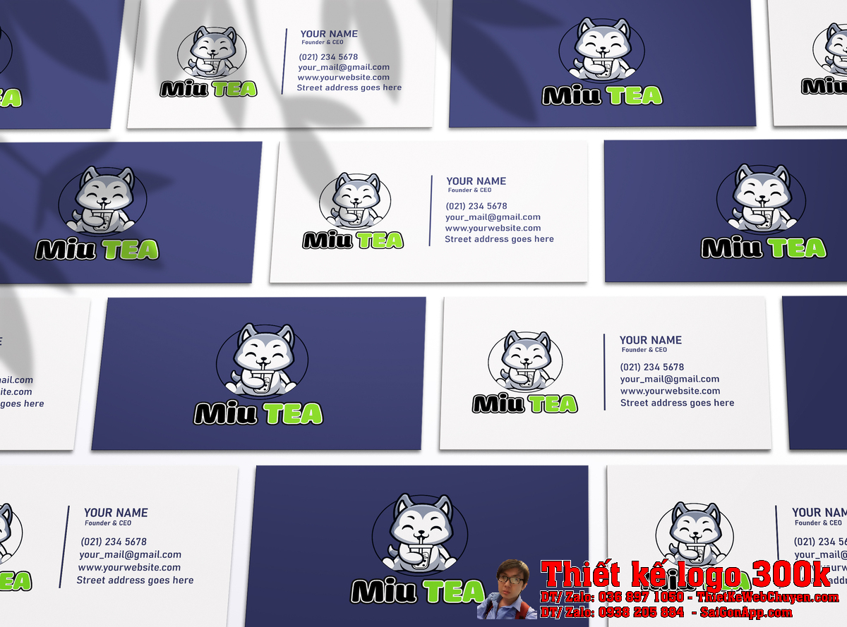 Phác thảo ý tưởng Thiết kế logo chibi trà sữa Miu Tea