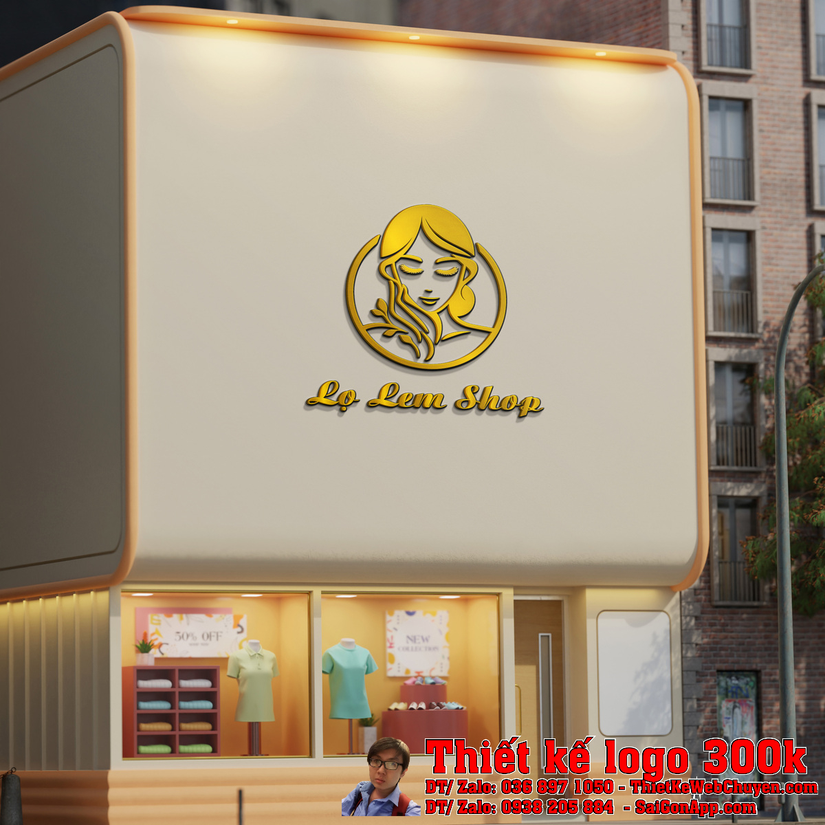 Logo Lọ Lem Shop trên nền trắng sang trọng