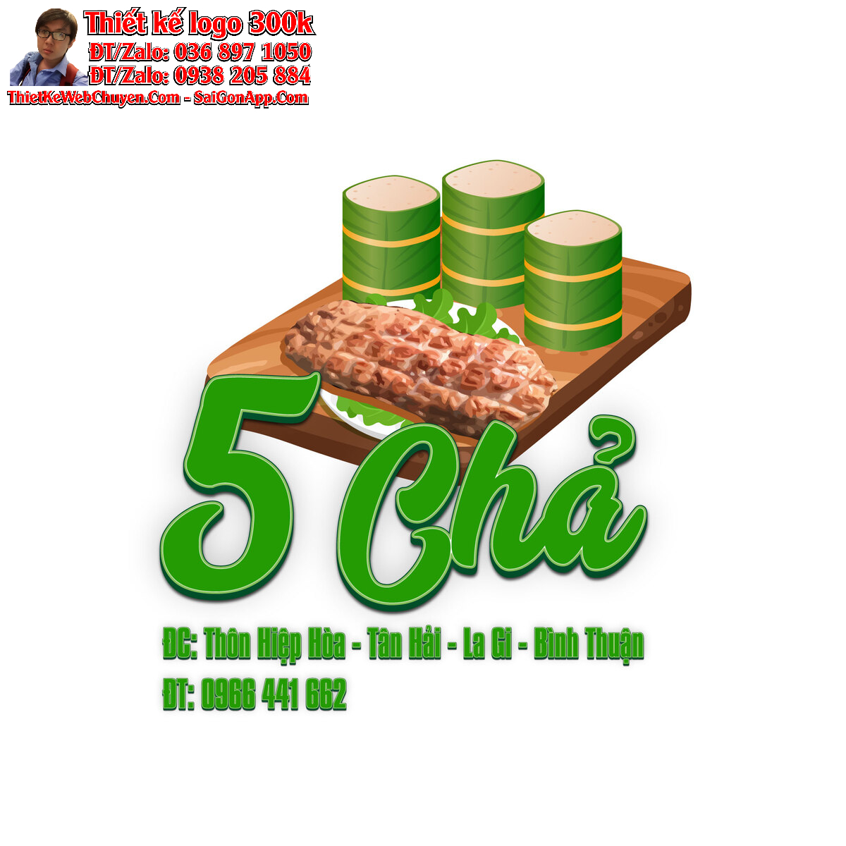 Thiết kế logo Nem Chả 5 Chả