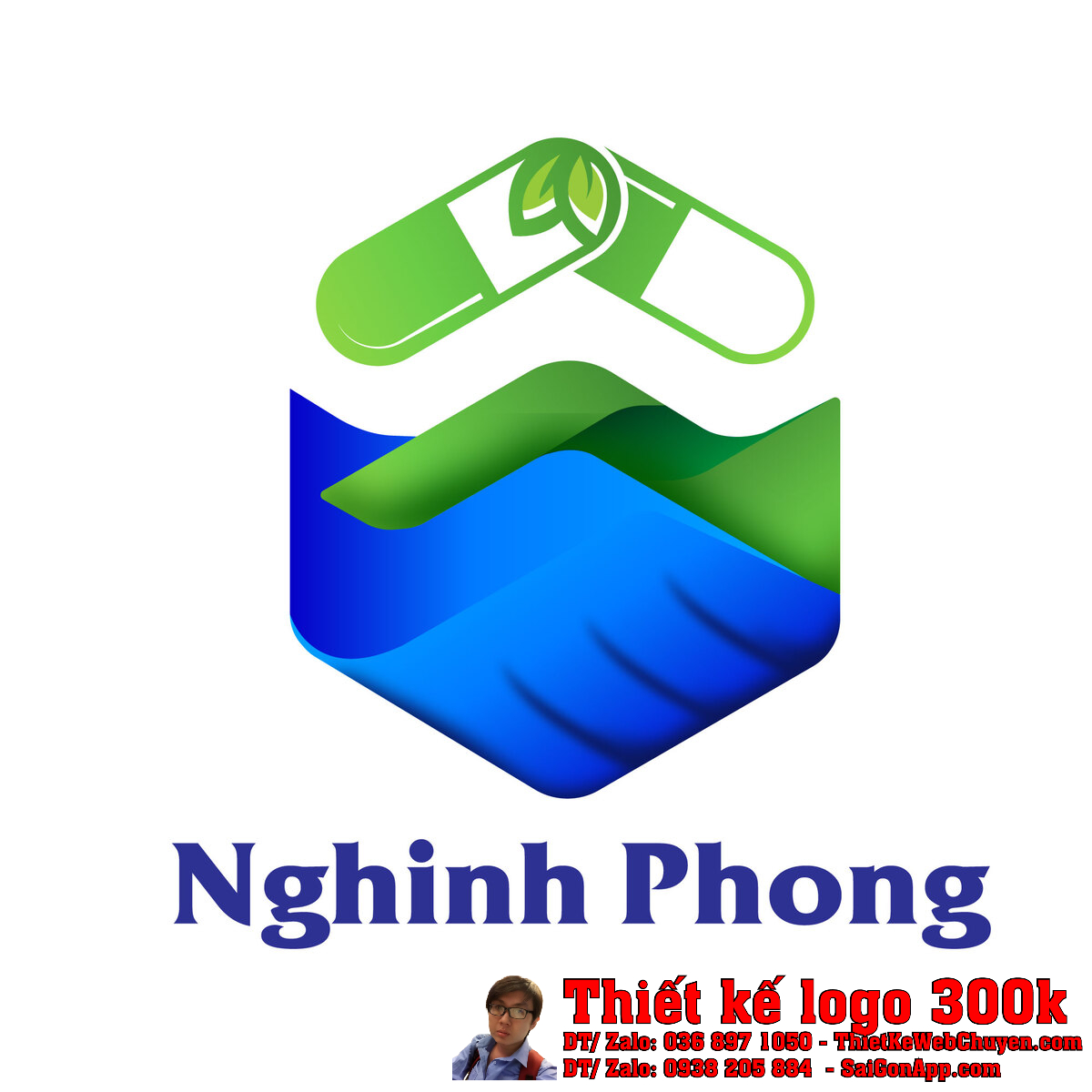 Thiết kế logo Nghinh Phong trên nền trắng