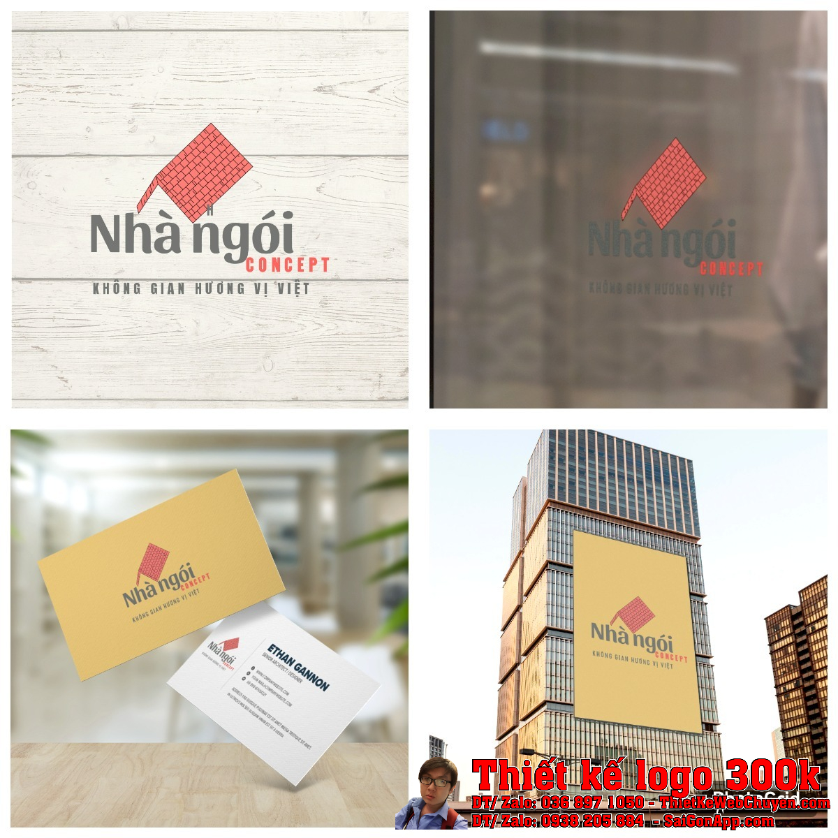 Thiết kế logo Nhà ngói mẫu 6