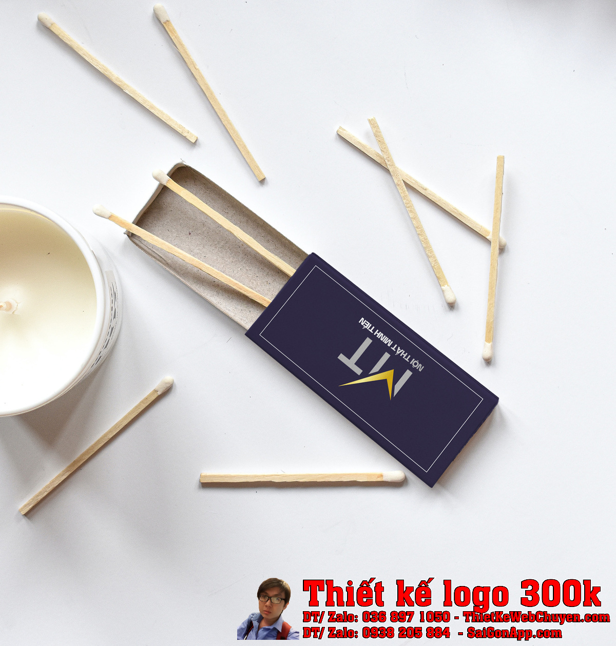 Thiết kế logo Nội Thất Minh Tiến trên nền tối