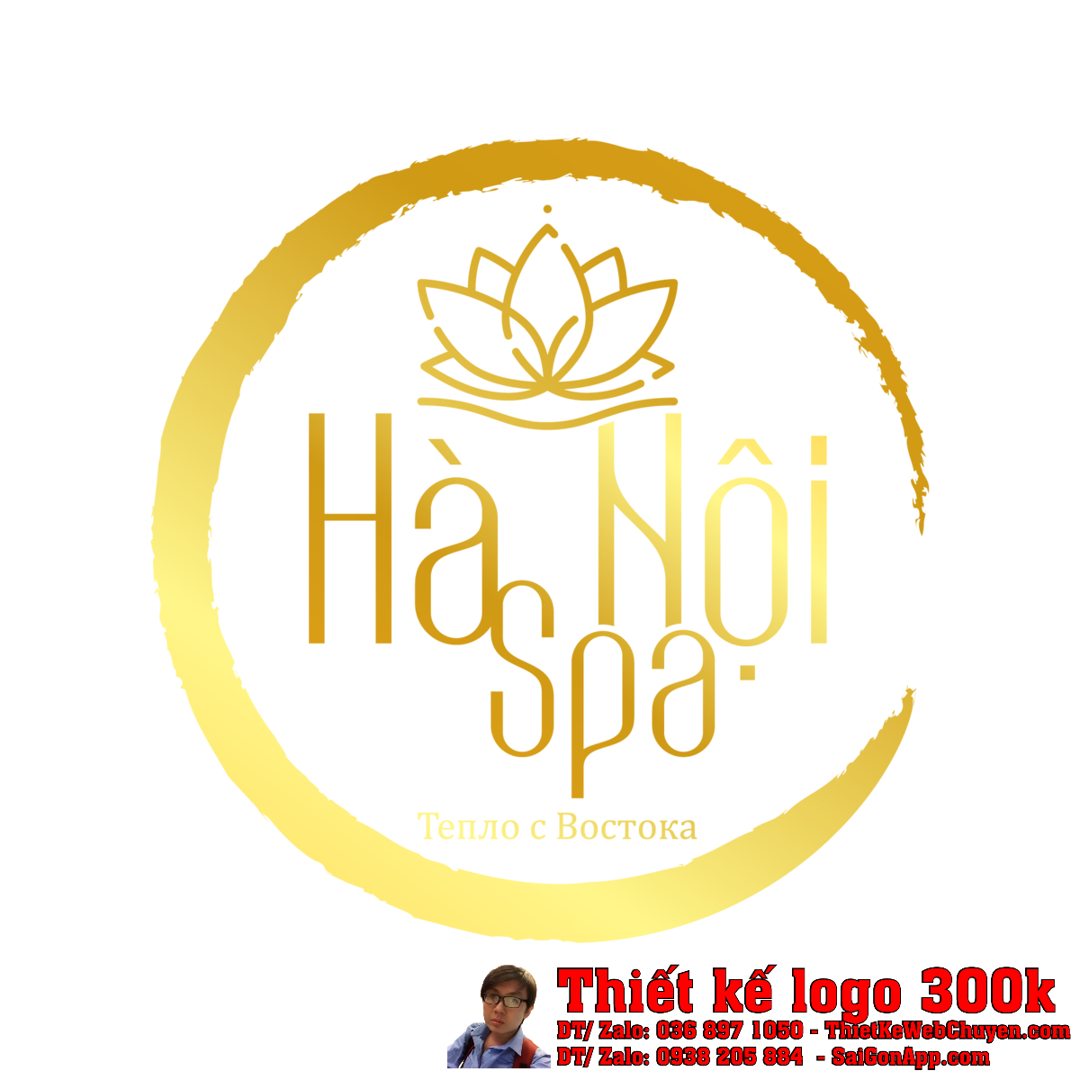 Phối cảnh thiết kế logo OM tại quầy lễ tân