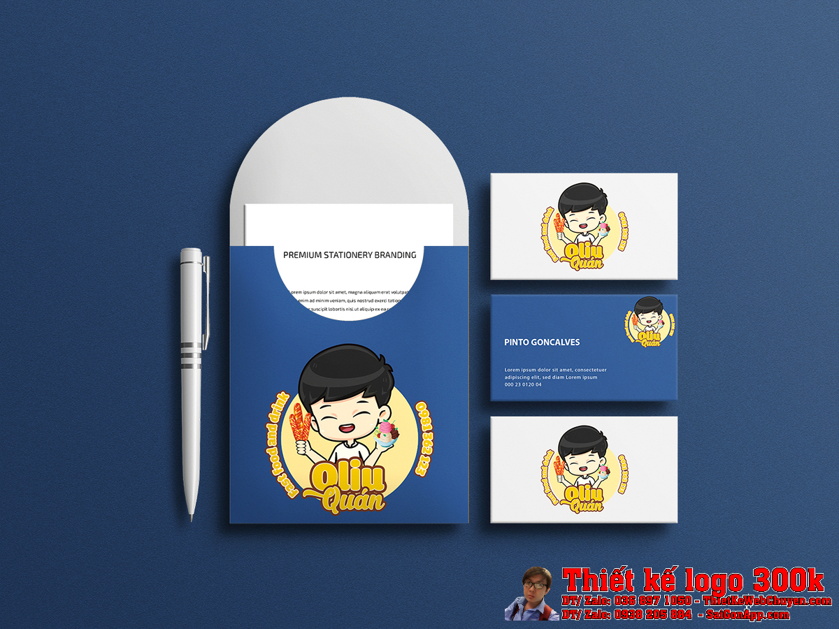 Thiết kế logo Oliu Quán Thiết kế logo Oliu Quán trên nền đen