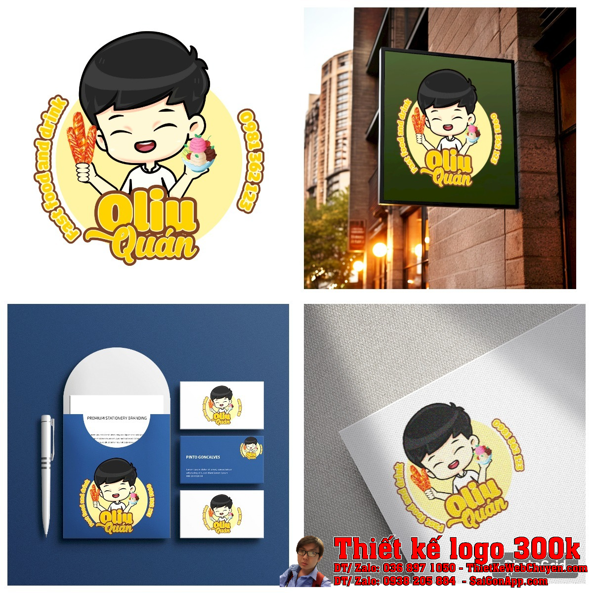 Thiết kế logo Oliu Quán Chi tiết linh vật Thiết kế logo Oliu Quán