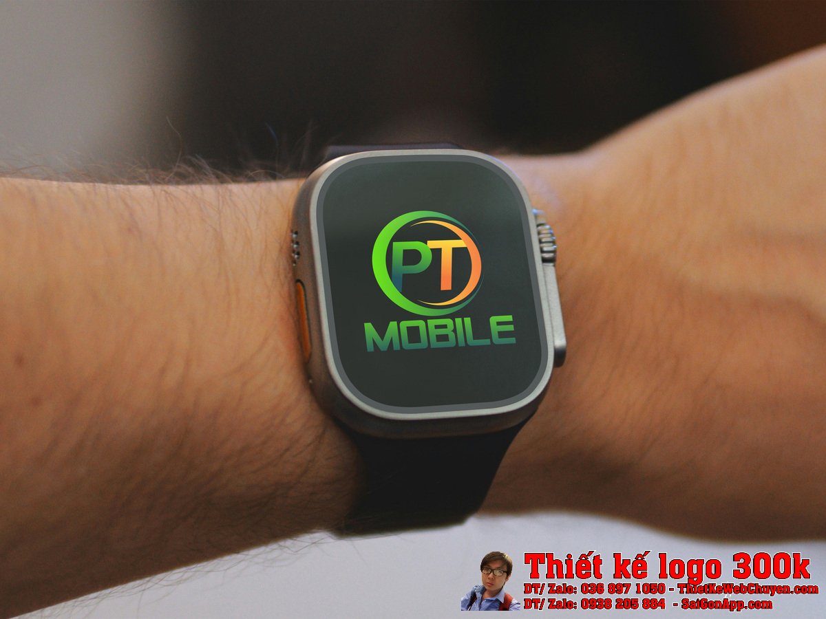 Ứng dụng Thiết kế logo PT mobile trên bảng hiệu