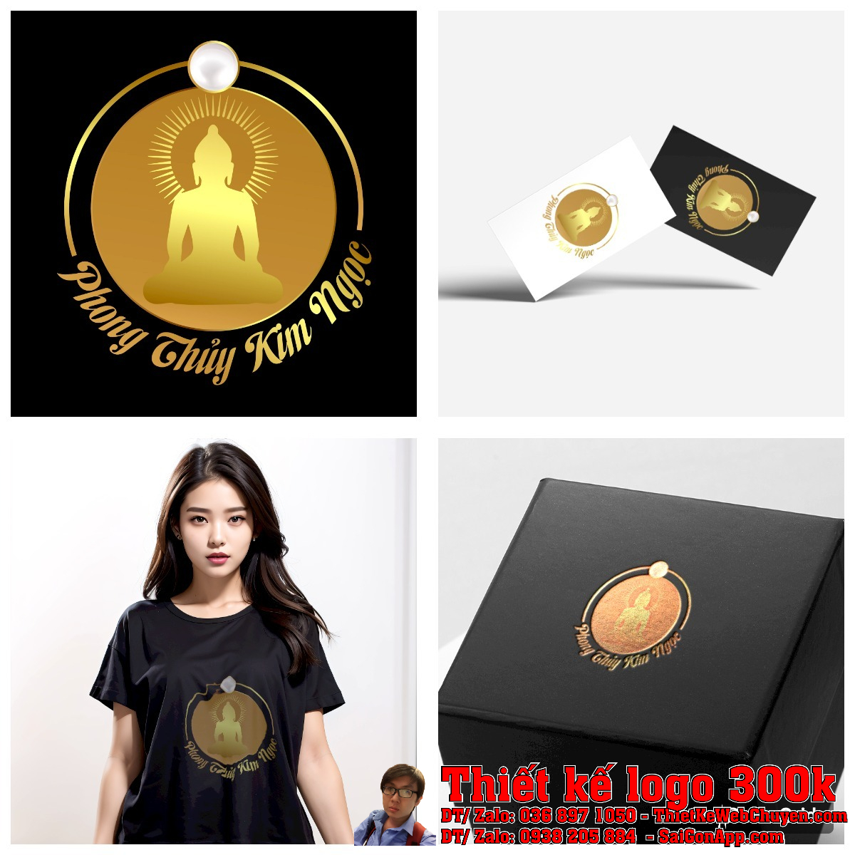 Tổng thể bộ nhận diện Thiết kế logo Phong Thủy Kim Ngọc