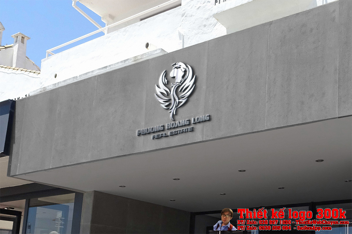 Phối cảnh logo Phượng Hoàng Long văn phòng