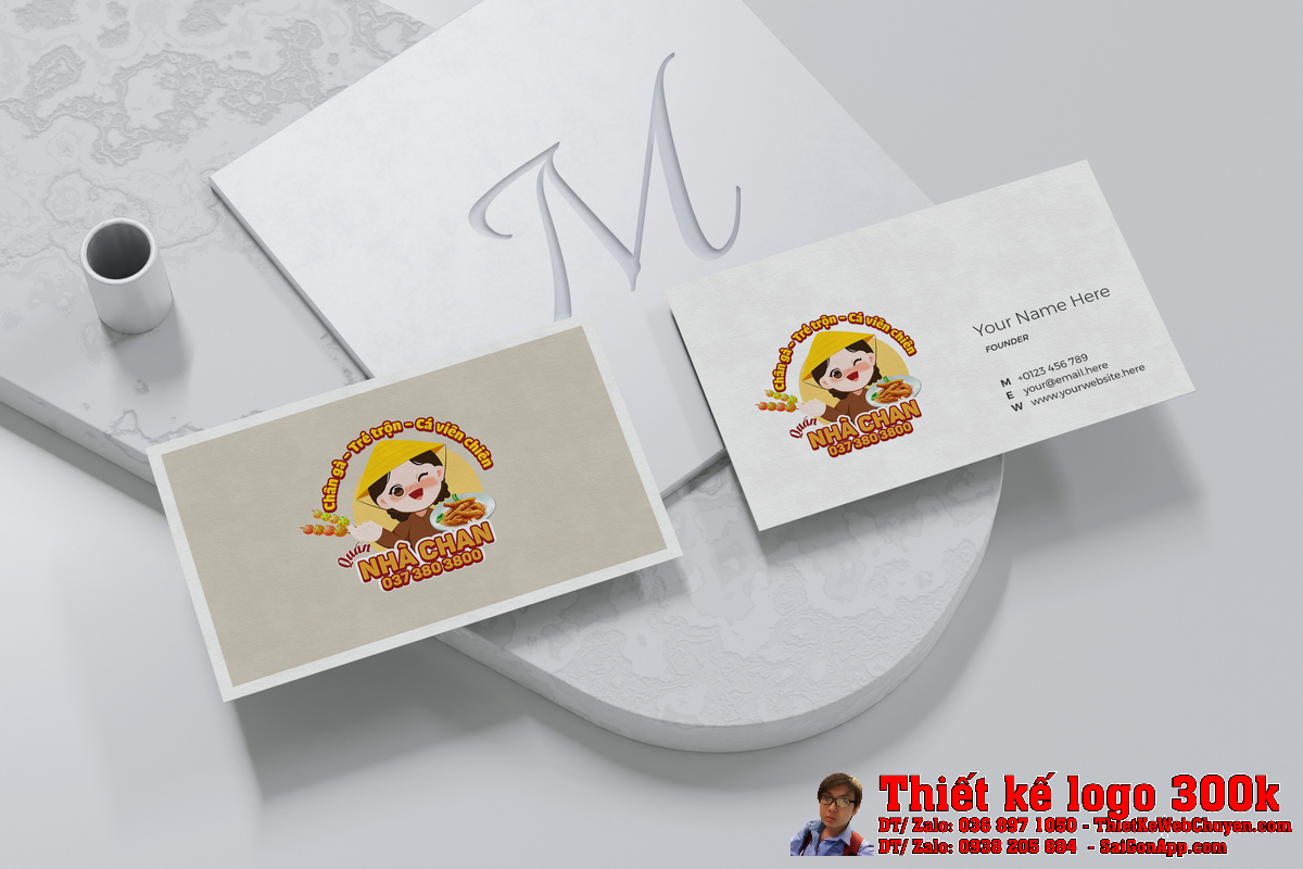 Ứng dụng Thiết kế logo Quán nhà Chan trên bao bì