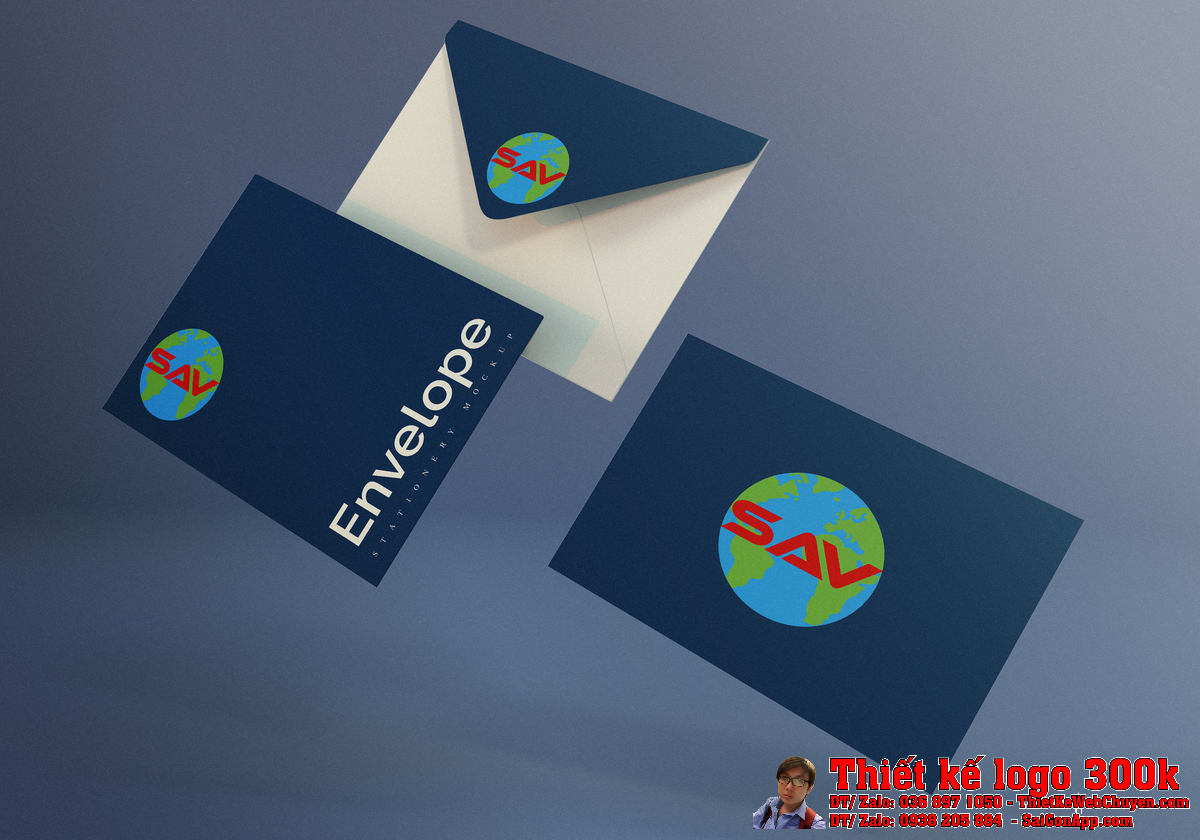 Thiết kế logo SAV ứng dụng trên ấn phẩm văn phòng