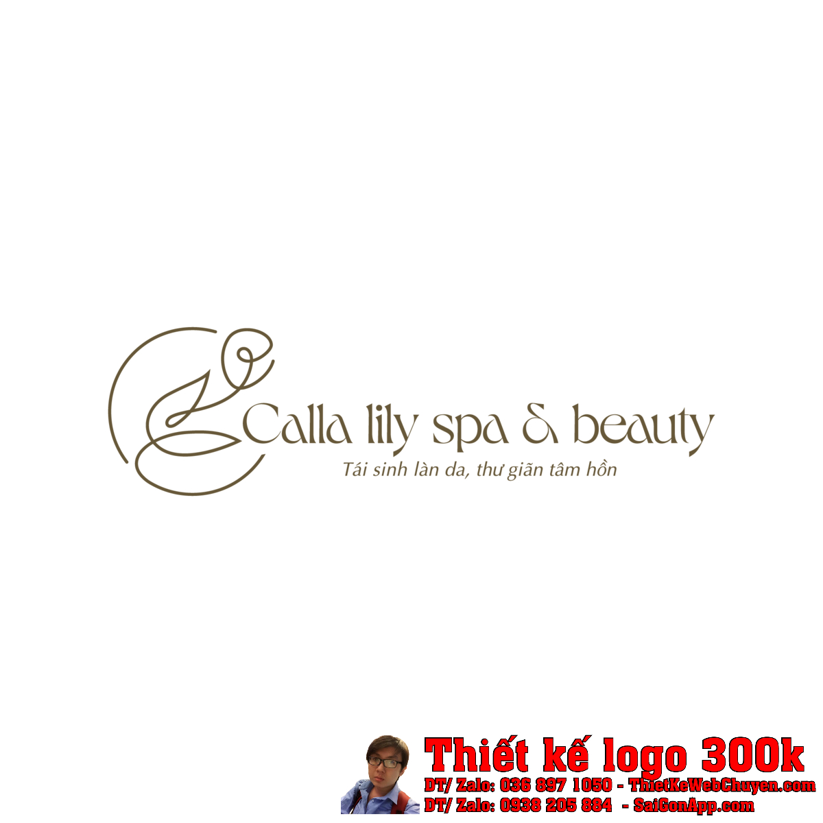 Mockup Thiết kế logo Spa Beauty: Calla Lily Spa Beauty sang trọng