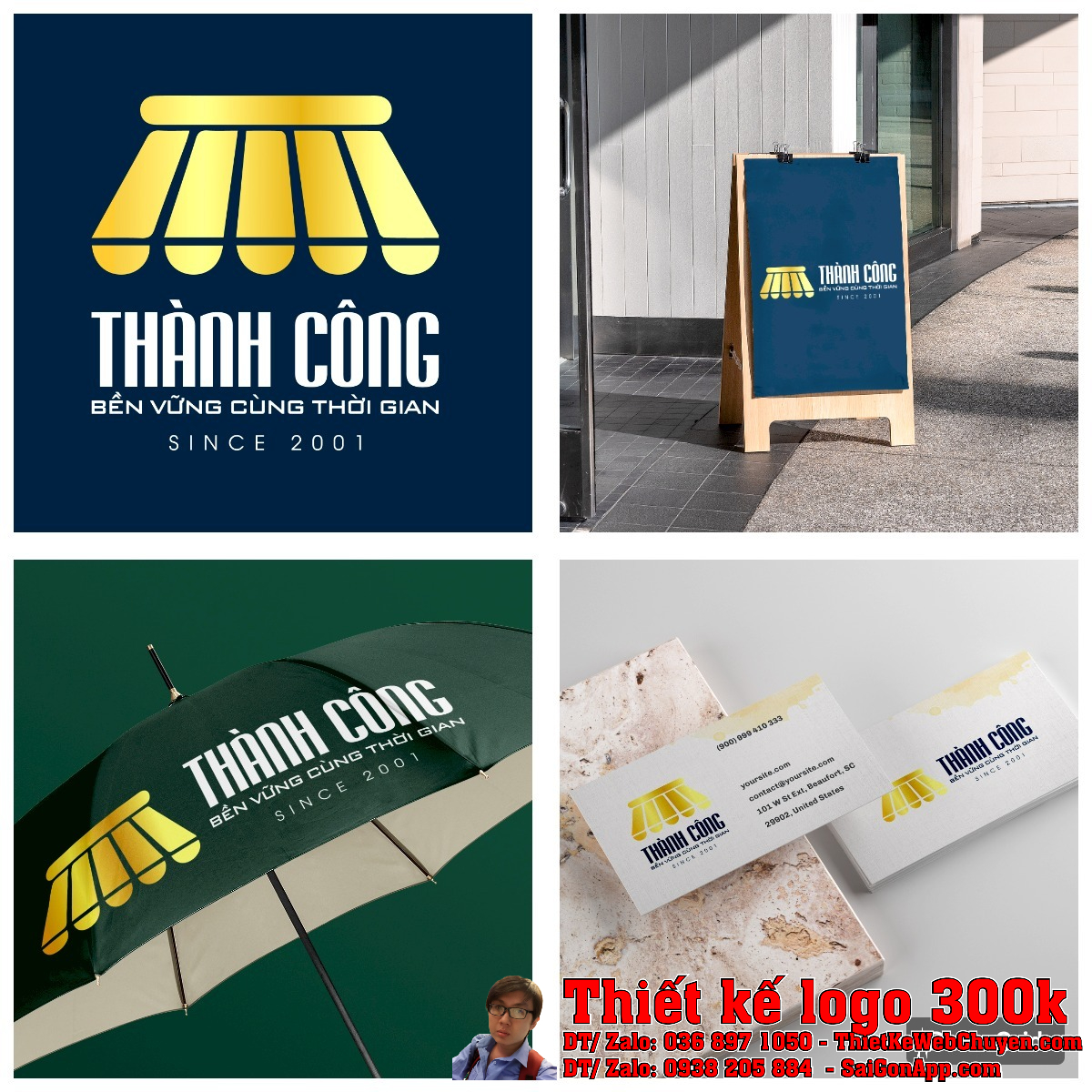 Tổng thể bộ nhận diện Thiết kế logo THÀNH CÔNG