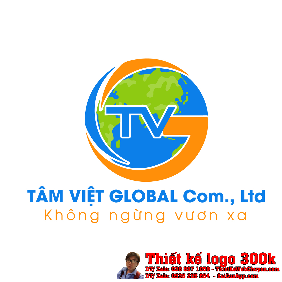 Thiết kế logo Tâm Việt Global chi tiết 1