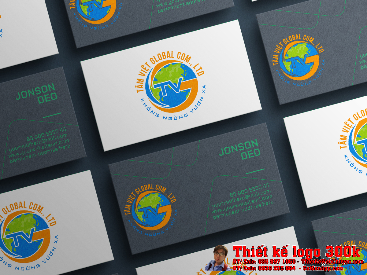 Thiết kế logo Tâm Việt Global chi tiết 3