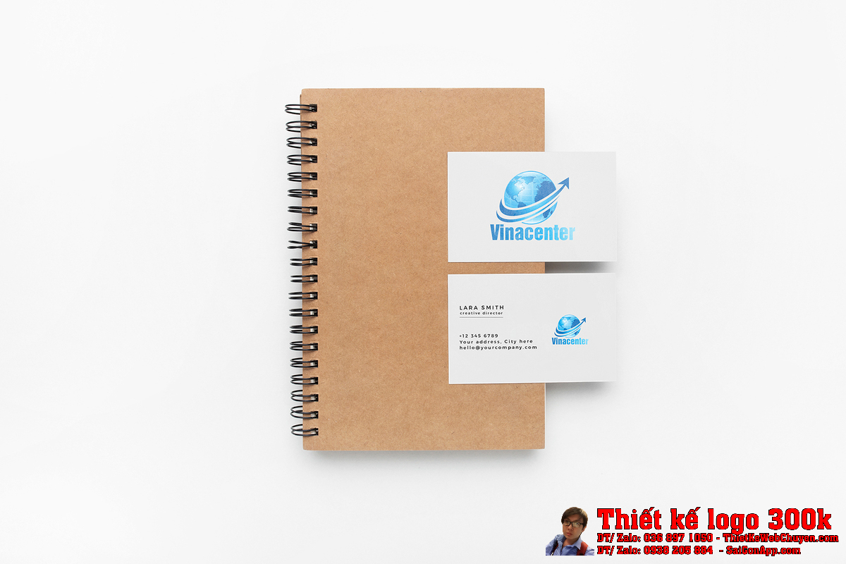 Thiết kế logo Thế Giới Số Vinacenter dạng 3D