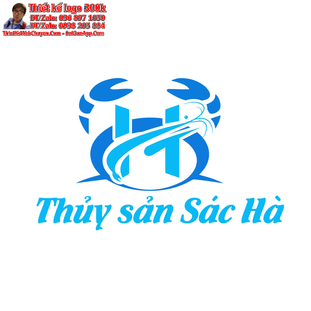 Thiết kế logo Thủy sản Sác Hà