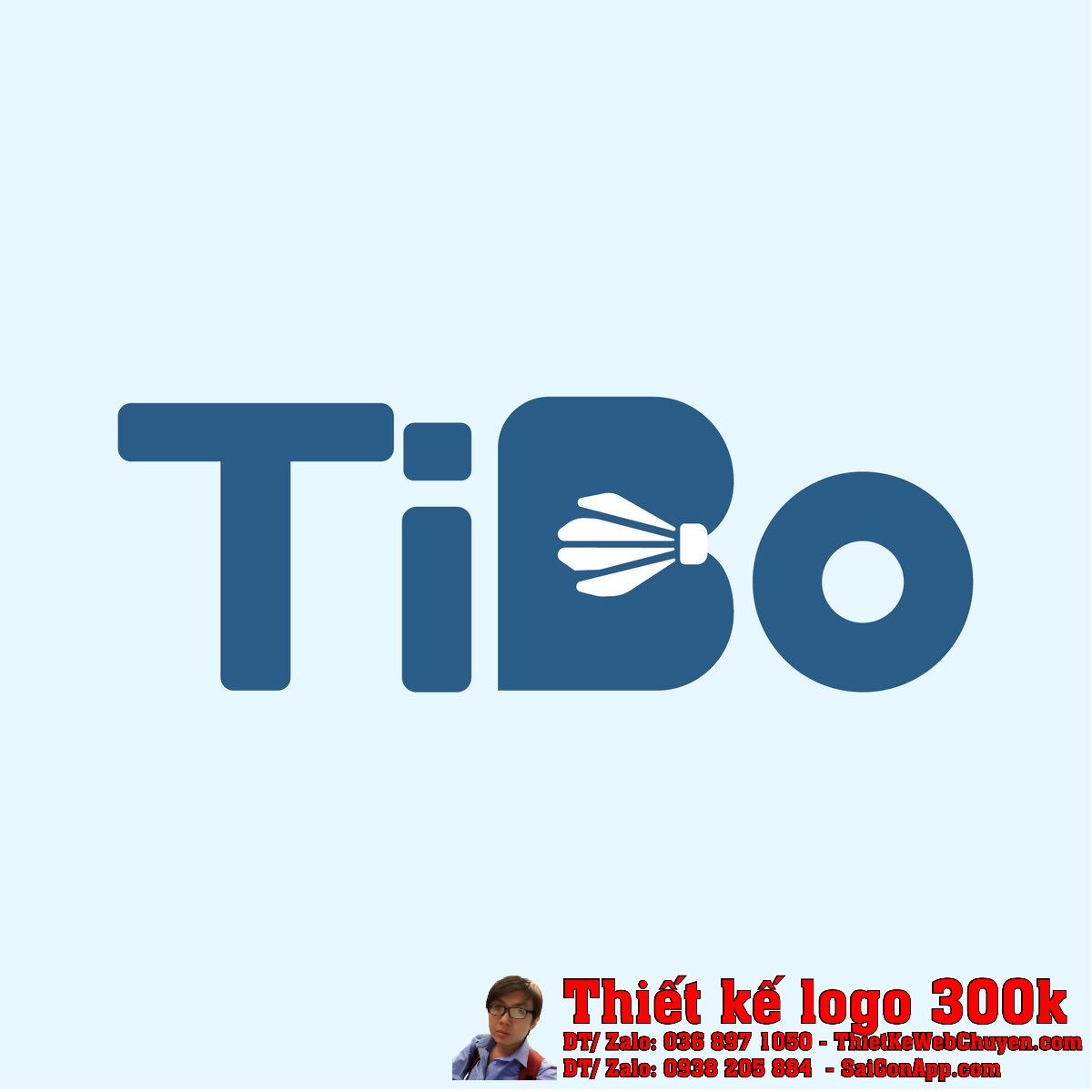 Mẫu Thiết kế logo TiBo Badminton - Chữ B cách điệu