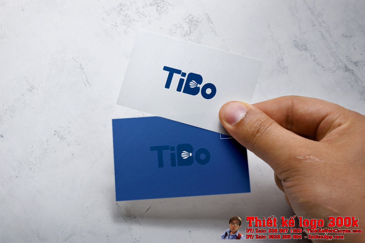 Thiết kế logo TiBo Badminton trên nền trắng