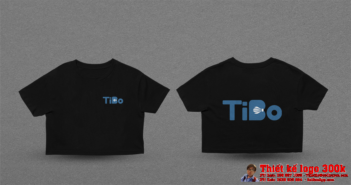 Logo TiBo Badminton trên áo đồng phục