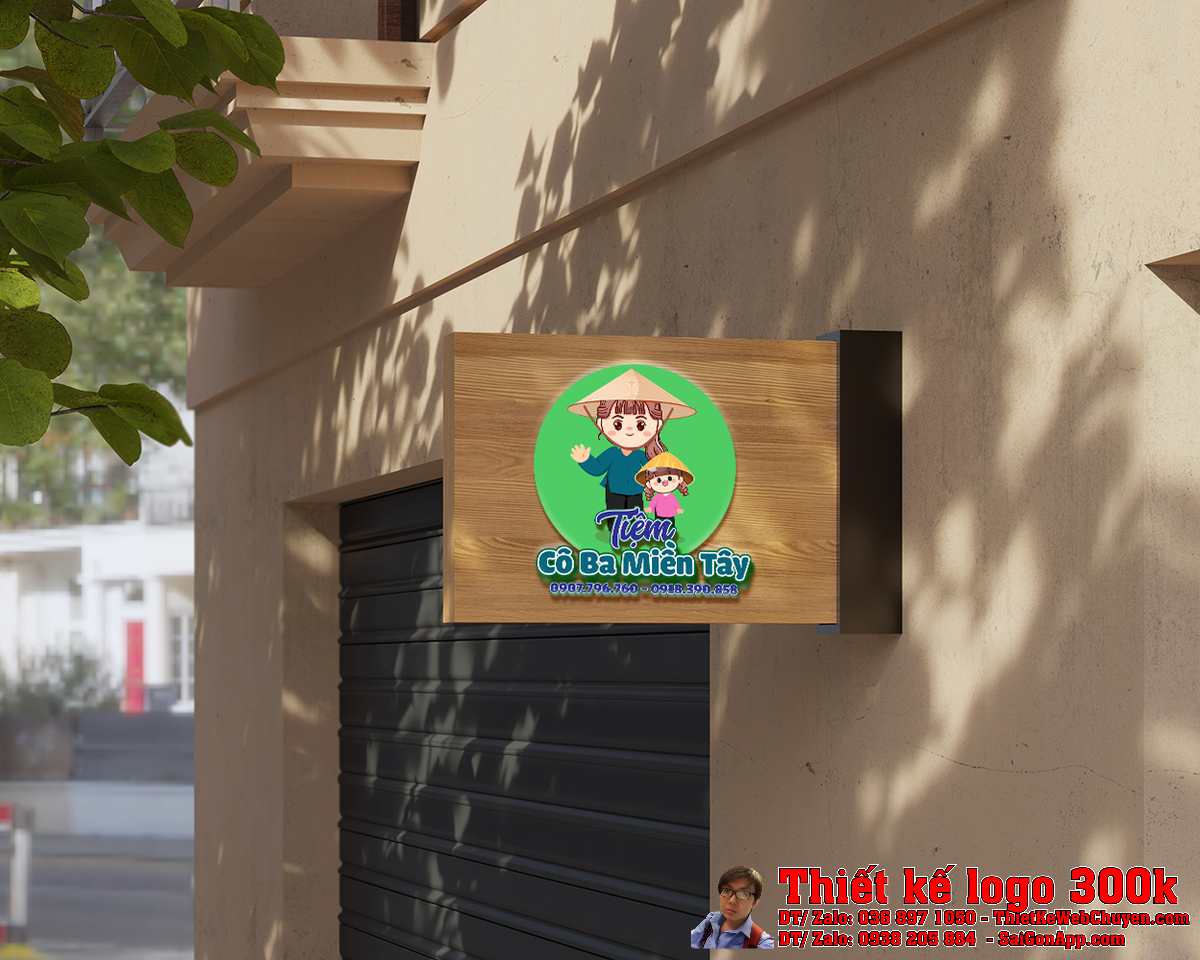 Phối cảnh logo Tiệm Cô Ba Miền Tây