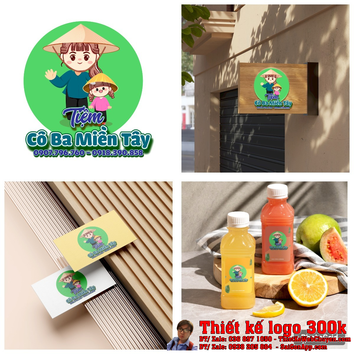 Mẫu logo Tiệm Cô Ba Miền Tây hoàn thiện