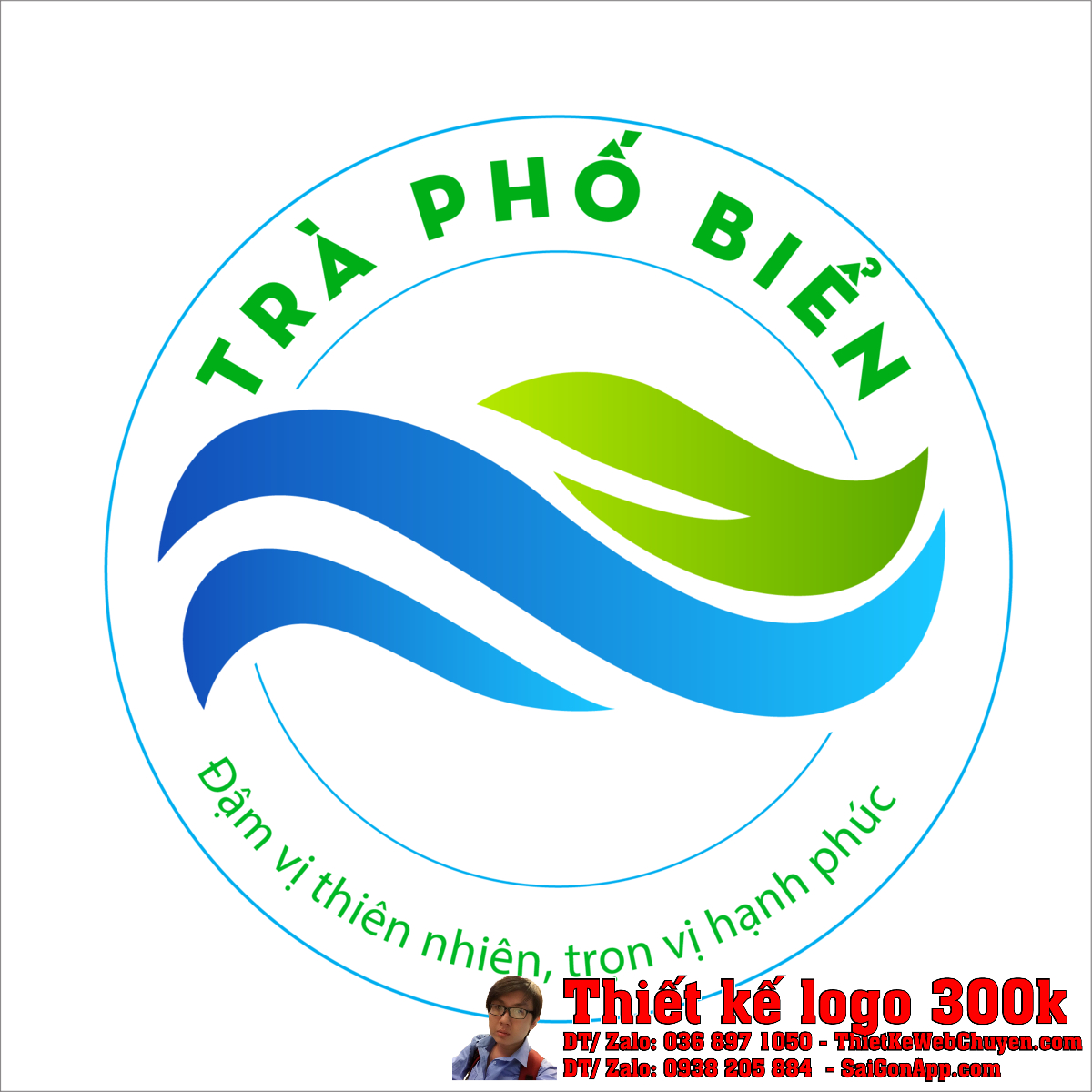 Chi tiết Thiết kế logo Trà Phố Biển