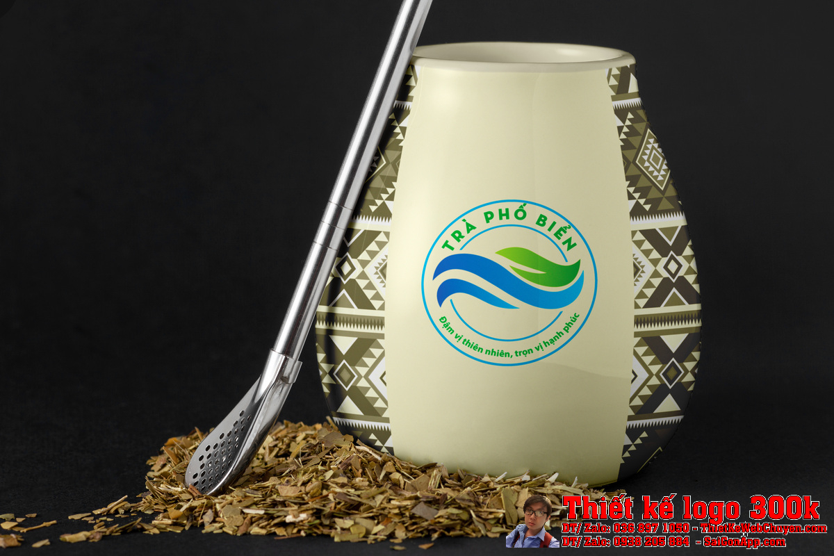 Biển hiệu sử dụng Thiết kế logo Trà Phố Biển