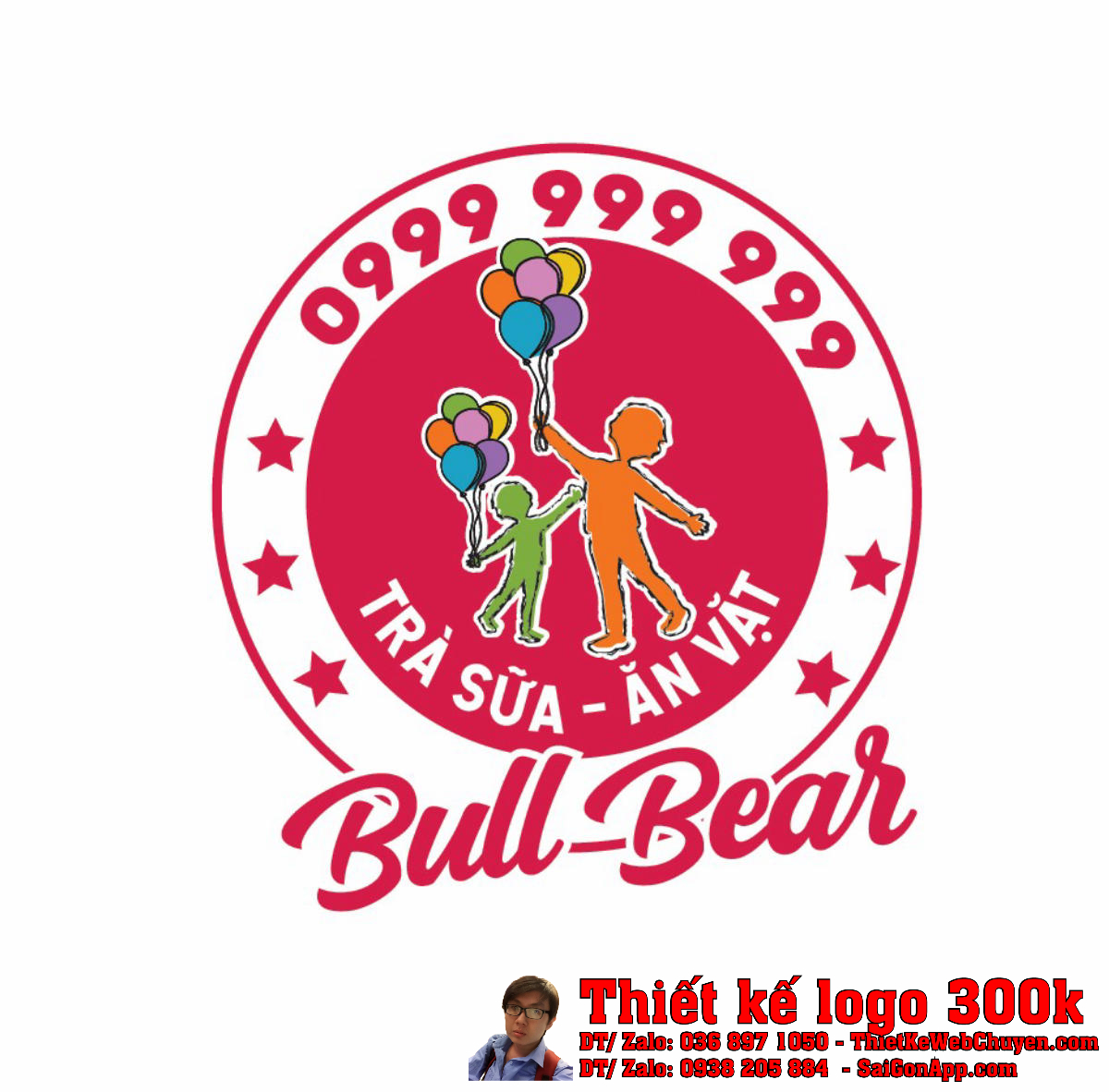 Thiết kế logo Trà sữa Bull Bear Thiết kế logo Trà sữa Bull Bear